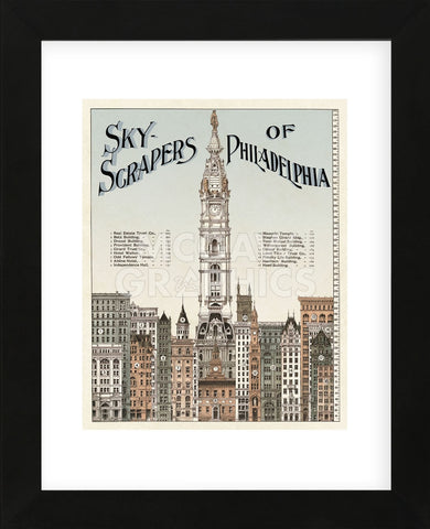 Skyscrapers of Philadelphia, c. 1898 (Framed) -  Vintage Reproduction - McGaw Graphics