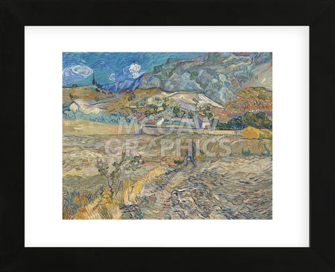 Landscape at Saint-Re_my (Enclosed Field with Peasant), 1889 (Framed) -  Vincent van Gogh - McGaw Graphics