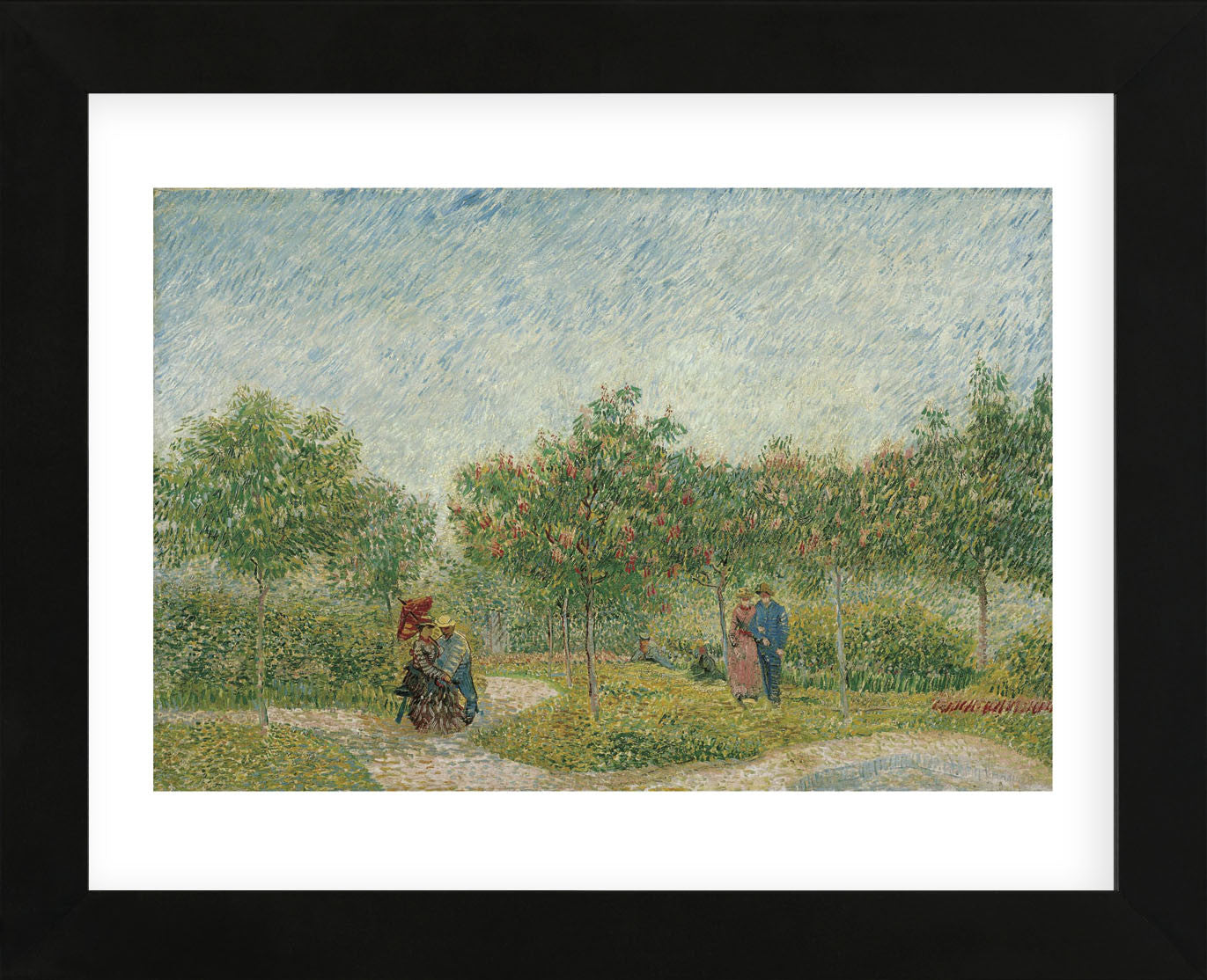 Garden with Courting Couples: Square Saint-Pierre, 1887 (Framed