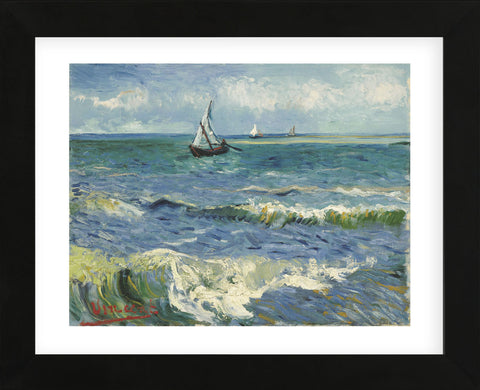 The Sea at Les Saintes-Maries-de-la-Mer, 1888 (Framed) -  Vincent van Gogh - McGaw Graphics