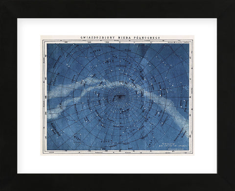 Astronomy Map Northern Constellations (Framed) -  Vintage Reproduction - McGaw Graphics