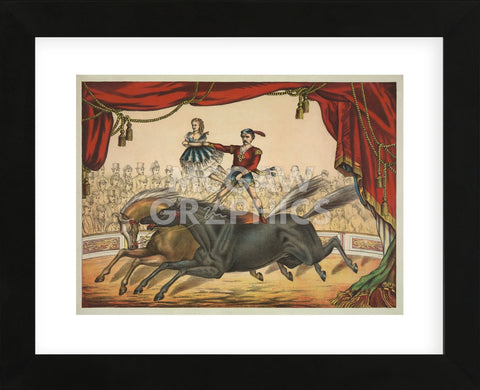 The Two Horse Act (Framed) -  Vintage Reproduction - McGaw Graphics