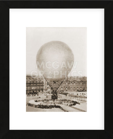 Mr. Henry Giffard’s Balloon at the Tuilleries, 1878 (Framed) -  Vintage Photography - McGaw Graphics