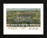 Bird’s Eye Map of Houston, Texas, 1891 (Framed) -  Vintage Reproduction - McGaw Graphics