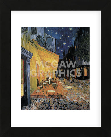 Cafe Terrace at Night  (Framed) -  Vincent van Gogh - McGaw Graphics