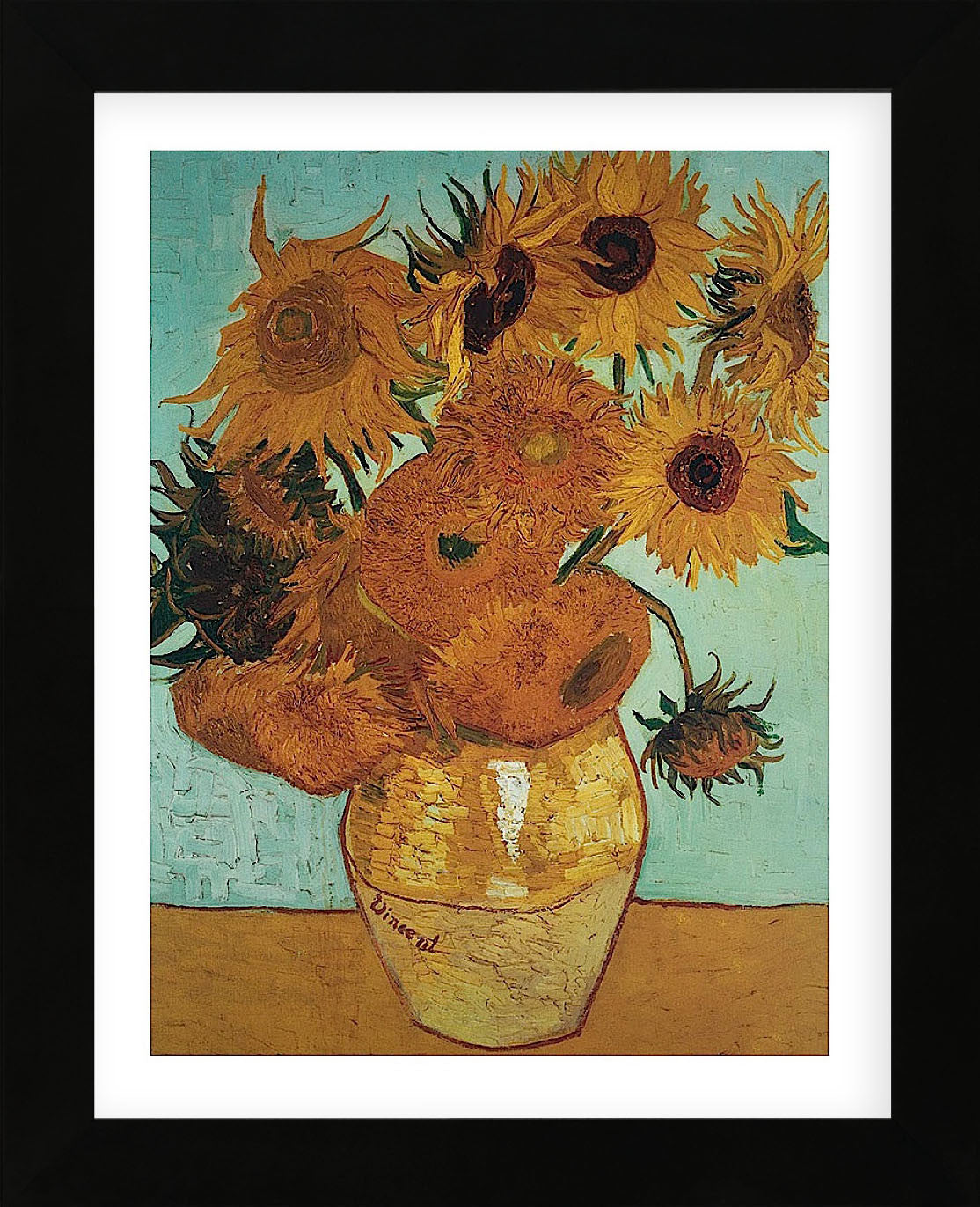Sunflowers on Blue, 1888 (Framed) | McGaw Graphics