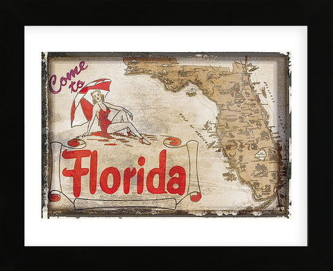 Come to Florida (Framed) -  Vintage Vacation - McGaw Graphics