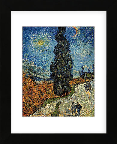 Country Road in Provence by Night, c. 1890 (Framed) -  Vincent van Gogh - McGaw Graphics