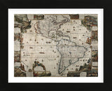 North and South America (Framed) -  Vintage Reproduction - McGaw Graphics