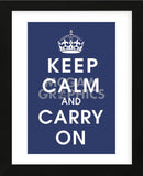 Keep Calm (navy) (Framed) -  Vintage Reproduction - McGaw Graphics