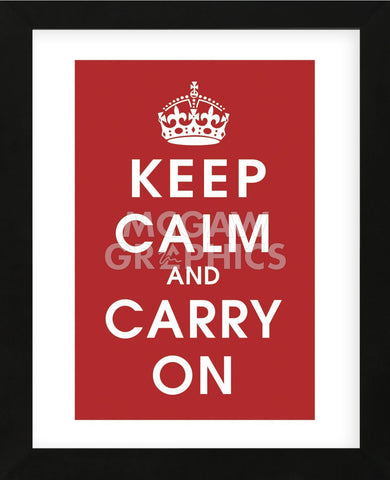 Keep Calm (Red) (Framed) -  Vintage Reproduction - McGaw Graphics
