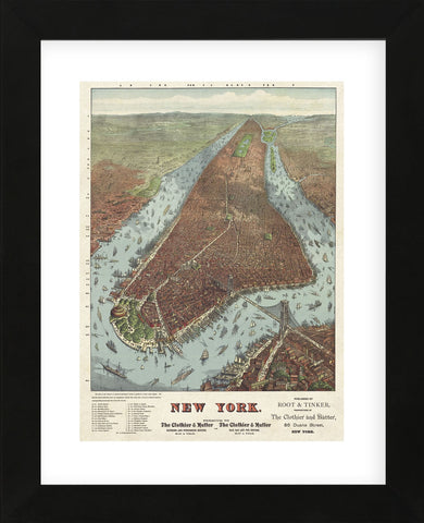 Map of Manhattan, 1879 (Framed) -  J.W. Williams - McGaw Graphics