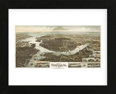 Panorama of Norfolk, Virginia, and Surroundings, 1892 (Framed) -  Wellge - McGaw Graphics