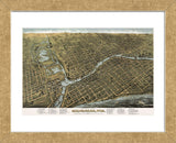 Bird’s Eye Map of Milwaukee, Wisconsin, 1872 (Framed) -  Bailey - McGaw Graphics