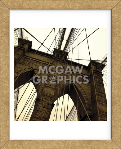 Brooklyn Bridge II (sepia) (detail)  (Framed) -  Erin Clark - McGaw Graphics