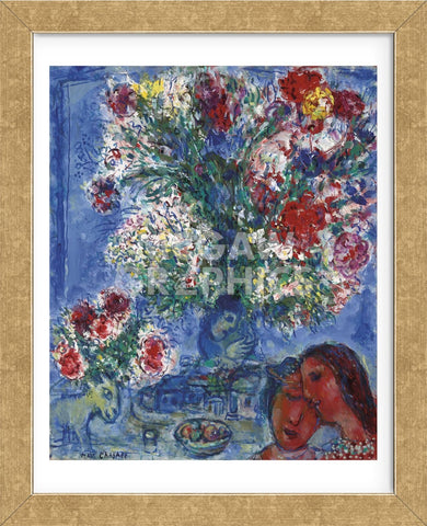 Les Amoureux et Fleurs, 1964 (Framed) -  Marc Chagall - McGaw Graphics