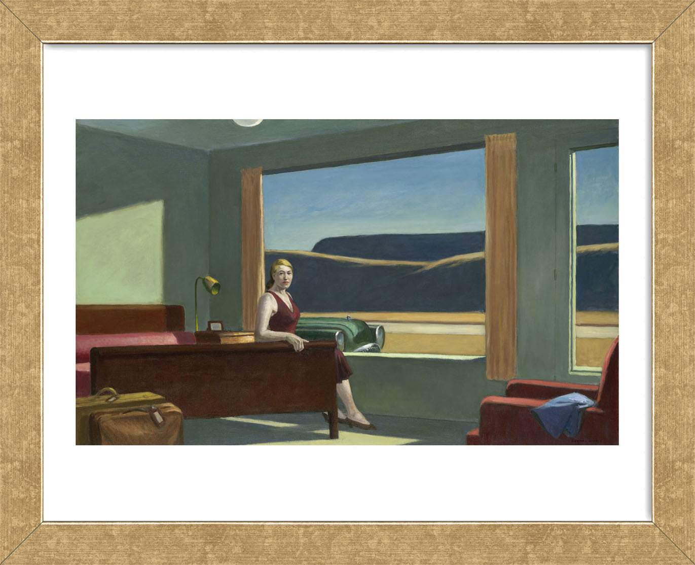 額装済/Western Motel 1957/エドワード ホッパー Western Motel, 1957 by Edward Hopper