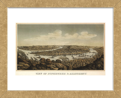 View of Pittsburgh & Allegheny, 1874 (Framed) -  Krebs - McGaw Graphics
