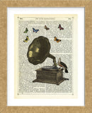 Gramophone, Bird & Butterflies (Framed) -  Marion McConaghie - McGaw Graphics