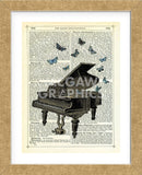 Piano & Butterflies (Framed) -  Marion McConaghie - McGaw Graphics