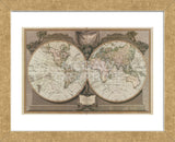 New Map of the World  (Framed) -  Vintage Reproduction - McGaw Graphics