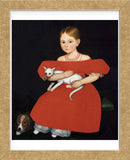 Girl in Red Dress with Cat and Dog, 1830-1835 (Framed) -  Ammi Phillips - McGaw Graphics