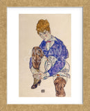 Portrait of the Artist’s Wife Seated, Holding Her Right Leg (Framed) -  Egon Schiele - McGaw Graphics