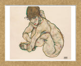 Crouching Nude Girl (Framed) -  Egon Schiele - McGaw Graphics