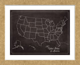 USA Map (chalk) (Framed) -  Sparx Studio - McGaw Graphics