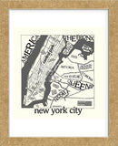 New York Map (Framed) -  Urban Cricket - McGaw Graphics