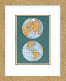 Map of the World’s Hemispheres, two views (Framed) -  Vintage Reproduction - McGaw Graphics