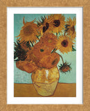 Sunflowers on Blue, 1888  (Framed) -  Vincent van Gogh - McGaw Graphics
