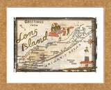 Greetings from Long Island (Framed) -  Vintage Vacation - McGaw Graphics