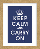 Keep Calm (navy) (Framed) -  Vintage Reproduction - McGaw Graphics