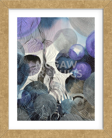 Connected Planets Blue (Framed) -  Helen Wells - McGaw Graphics