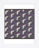Three Part Tumbling Blocks - Plum (Framed) -  Susan Clickner - McGaw Graphics