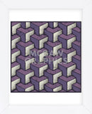Three Part Tumbling Blocks (Purple) (Framed) -  Susan Clickner - McGaw Graphics
