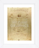 Vitruvian Man (Framed) -  Leonardo da Vinci - McGaw Graphics
