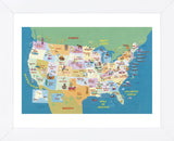 USA States and Capitals  (Framed) -  Janell Genovese - McGaw Graphics