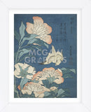 Peonies and Canary (Framed) -  Katsushika Hokusai - McGaw Graphics