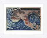 Nichiren Calms a Storm in Kakuda (Framed) -  Utagawa Kuniyoshi - McGaw Graphics