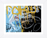 Yellow Aqua Graffiti 2  (Framed) -  Jenny Kraft - McGaw Graphics