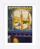 Pittsburgh - Smithfield Street Bridge (Framed) -  Lantern Press - McGaw Graphics