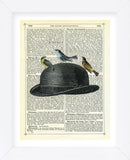 Bowler Hat with Birds (Framed) -  Marion McConaghie - McGaw Graphics