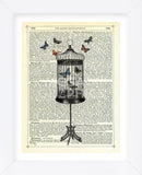 Bird Cage & Butterflies (Framed) -  Marion McConaghie - McGaw Graphics