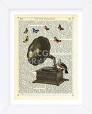 Gramophone, Bird & Butterflies (Framed) -  Marion McConaghie - McGaw Graphics