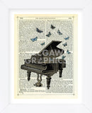 Piano & Butterflies (Framed) -  Marion McConaghie - McGaw Graphics