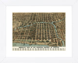 Bird’s Eye View of the Business District of Chicago, 1898 (Framed) -  Poole Bros. - McGaw Graphics