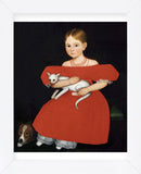 Girl in Red Dress with Cat and Dog, 1830-1835 (Framed) -  Ammi Phillips - McGaw Graphics