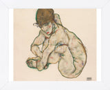 Crouching Nude Girl (Framed) -  Egon Schiele - McGaw Graphics